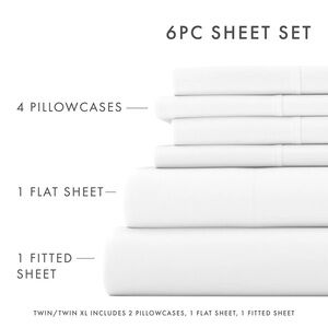 Ultra Soft Double-Brushed Microfiber 6 Piece Sheet Set - KING